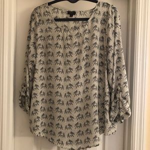 SOLD 41Hawthorn Elephant Print Blouse